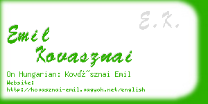 emil kovasznai business card